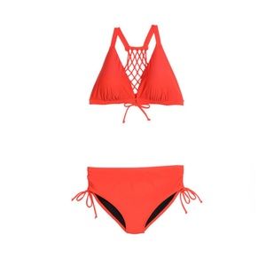 Swimsuits for All- Chili Pepper Red Halter Bikini Set